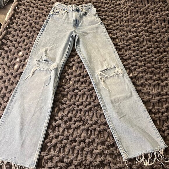 ZARA Women's size 0 High Waist flare jeans /Lightwash - Picture 1 of 4